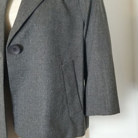 Talbots Women's Vintage two piece midi Dress and Blazer vintage suit dark‎ grey - Picture 12 of 16